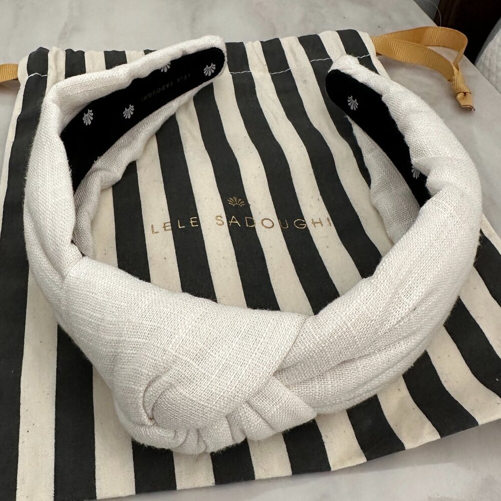NWOT Lele Sadoughi White Linen Headband